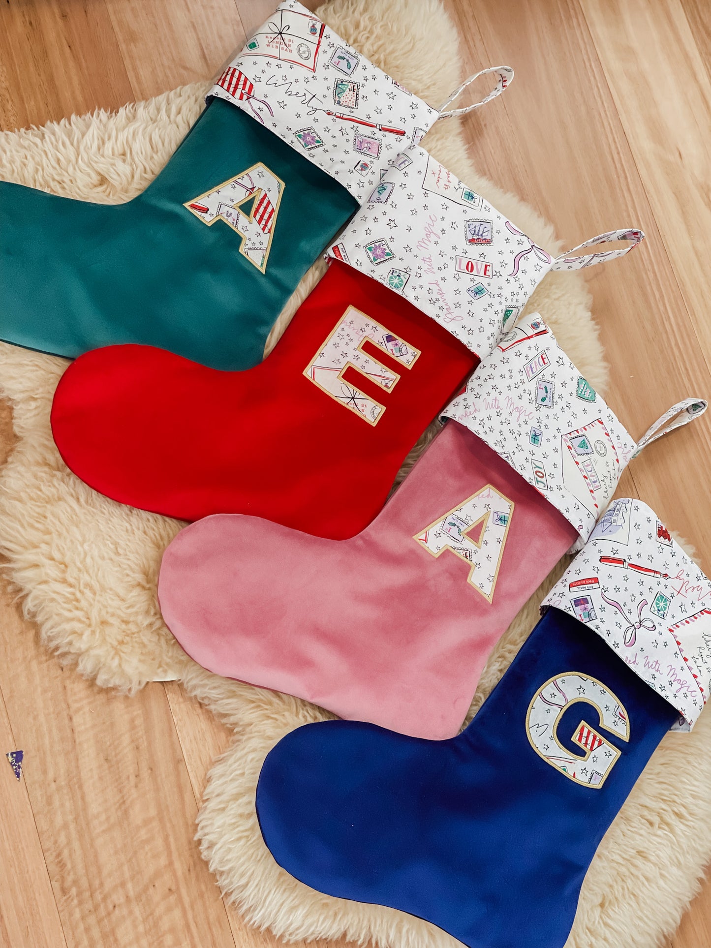 Velvet & Liberty Santa Stockings