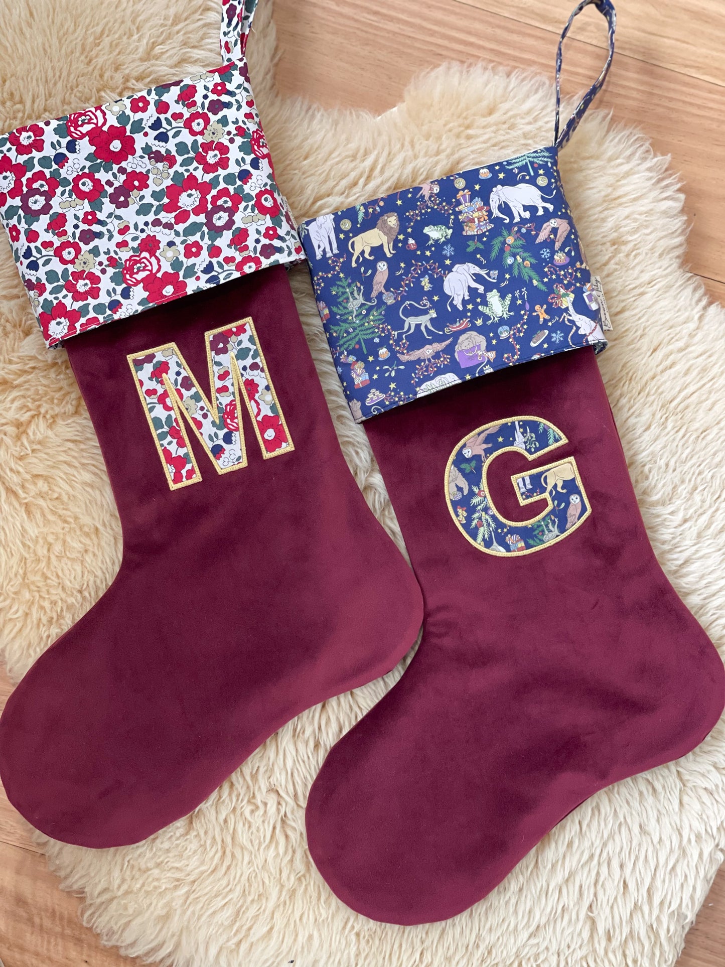 Velvet & Liberty Santa Stockings