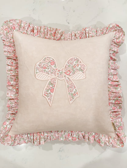 Liberty 'Bow' Ruffle Cushion